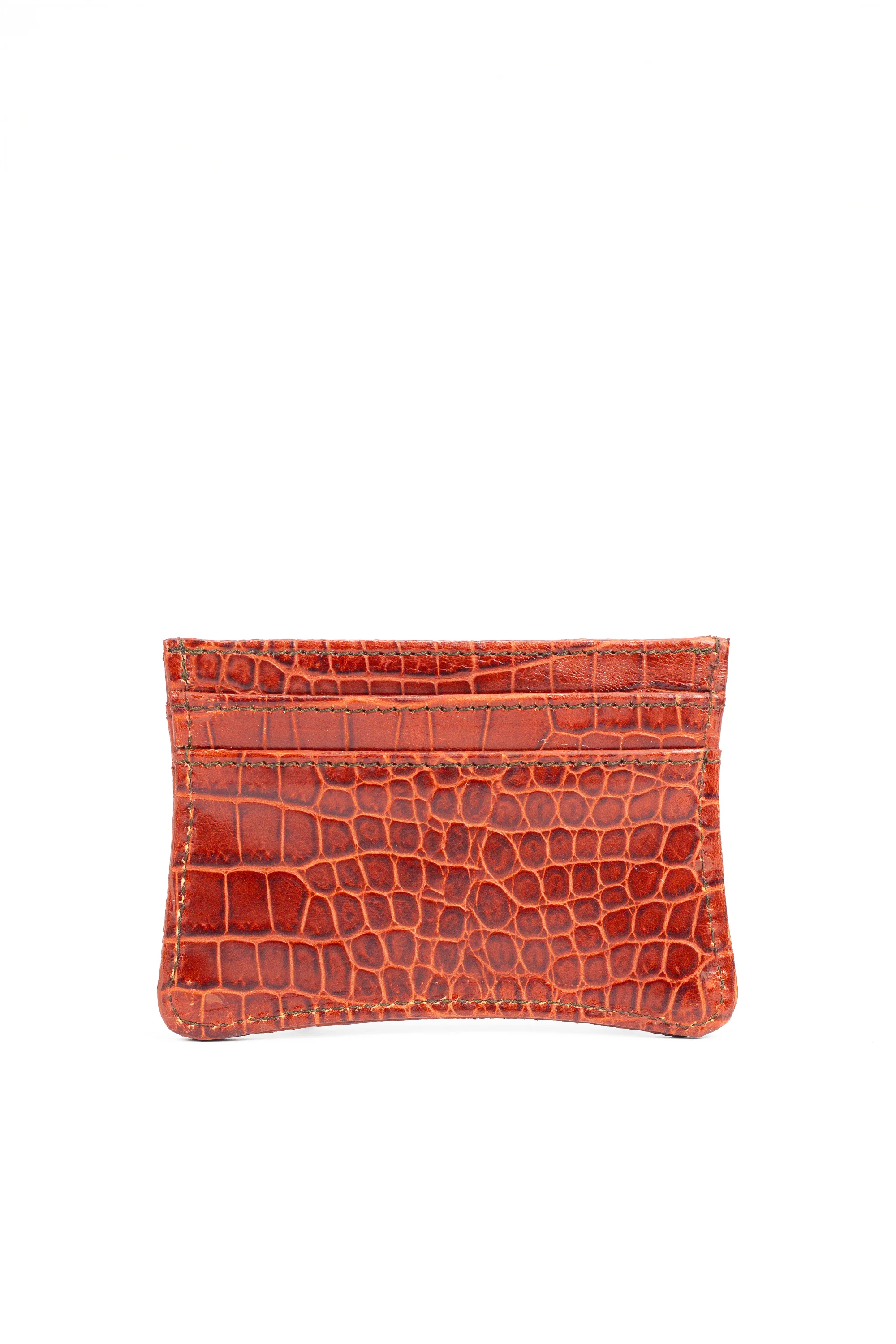 Card Holder in Maroon Crocodile - Image 3